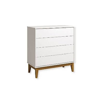 Cômoda Gaveteira Elfe 4 Gavetas Branco Fosco