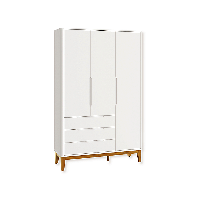 Guarda Roupa Infantil Boom 3 Portas 3 Gavetas Branco Fosco