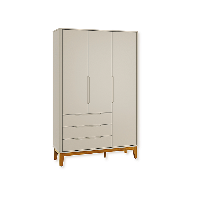 Guarda Roupa Infantil Boom 3 Portas 3 Gavetas Areia Fosco