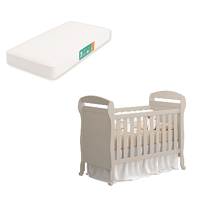 Berço Americano Mini Cama Areia Fosco Danny + Colchão