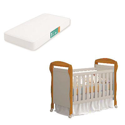 Berço Americano Mini Cama Areia Fosco Savana Danny + Colchão