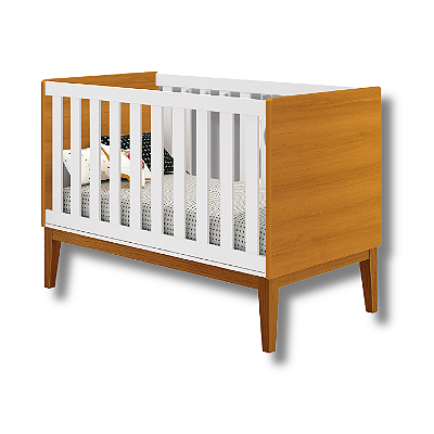 Berço Americano Mini Cama Branco Fosco/ Savana Classic