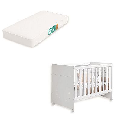 Berço Americano Katatau Flex Branco Brilho + Colchão
