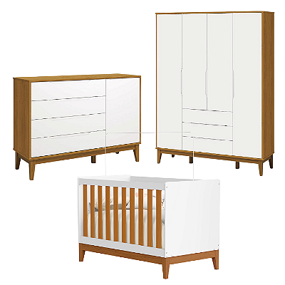 Quarto De Bebê Completo Classic Elfe Branco Savana