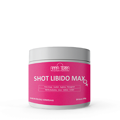 Shot Libido Max Mulher - 30 Doses - Sabor Frutas Vermelhas