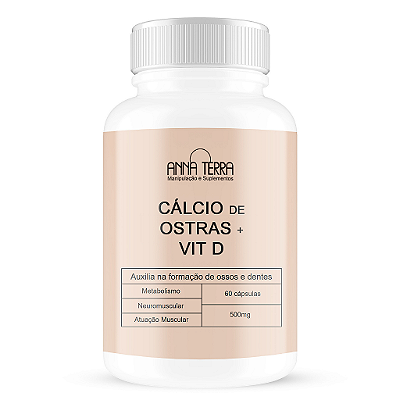 Cálcio de Ostras 500mg + Vit D 400UI 60 Cápsulas