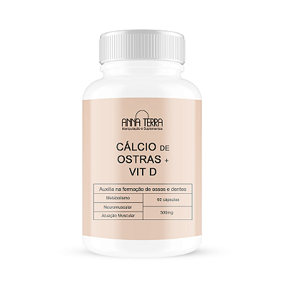 Cálcio de Ostras 500mg + Vit D 400UI 60 Cápsulas