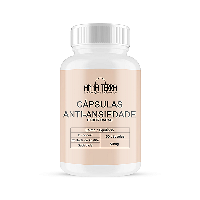 Cápsulas Anti-ansiedade - Sabor Cacau - 60 cápsulas