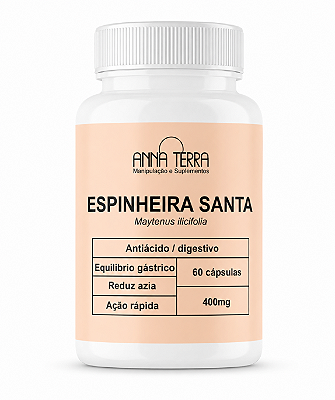 Espinheira santa 400mg - Antiácido e equilíbrio gástrico - 60 cápsulas