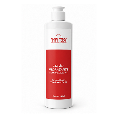 Loção hidratante com ureia a 10% - Vitamina A, E e B5 - 250ml