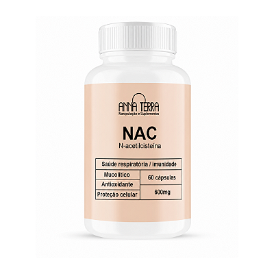 NAC N-acetilcisteína 600mg - 60 cápsulas