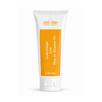 Cold Cream com óleo de girassol 5% - Hidratante e cicatrizante - 200g