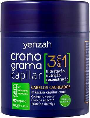 Cronograma Capilar 3 em 1  Cabelos Cacheados Yenzah-480g