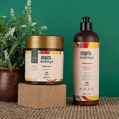 Kit Bonita por Natureza Manga e Hibisco- Creme de pentear e máscara