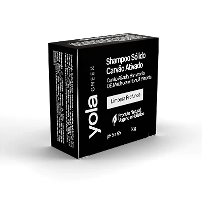 Shampoo Sólido Yola Green Carvão Ativado 60g