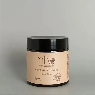 Creme Multifuncional 5 Óleos 500ml | Nutrição e Definição para Cabelos Secos, Cacheados e Danificados