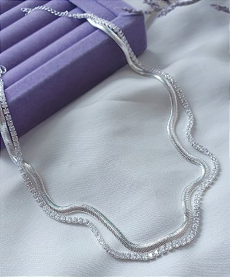 Colar Duplo Riviera + malha