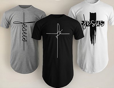 Kit Com 3 Camisas Blusas Masculinas Long Line Oversize Swag