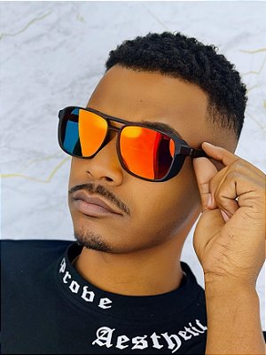 ÓCULOS DE SOL  BOSS - PRETO COM VERMELHO ESPELHADO