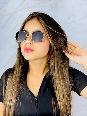 Óculos de Sol Dustin Preto c/ Dourado