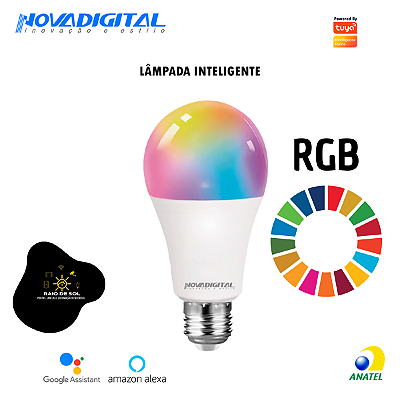 Lâmpada Rgb Colorida Inteligente Wi-fi Led NovaDigital