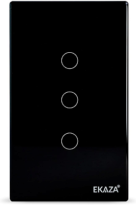 Interruptor Zigbee Inteligente Smart 3 Botões Ekaza Preto