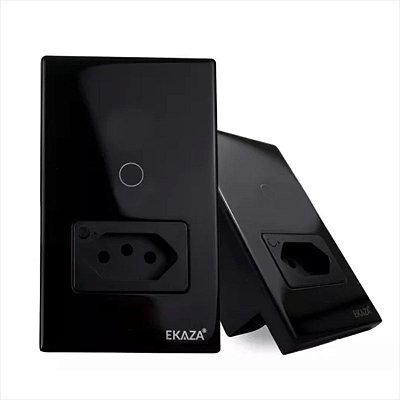 Interruptor Zigbee Inteligente 2 Botões 1 Tomada NovaDigital Preto
