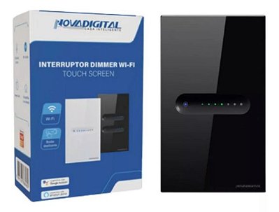 Interruptor Smart Dimmer Touch 1 Canal Wi-Fi NovaDigital Preto