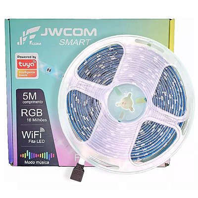 Kit Fita LED Inteligente RGB Wi-Fi 5 Metros JWCOM Tuya Alexa