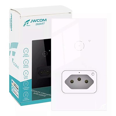 Interruptor Wi-Fi Inteligente 1 Botão 1 Tomada Branco JWCOM