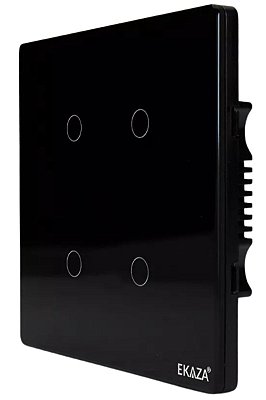 Interruptor Inteligente Smart Wi-fi 4 Botões Ekaza 4x4 Preto