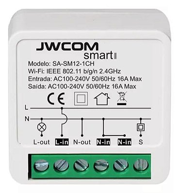 Interruptor Relé Mini Inteligente Wi-fi 1 Canal JWCOM