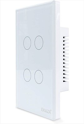 Interruptor Inteligente Touch Wi-fi Ekaza 3 Botões  Branco