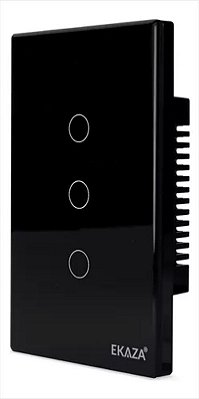 Interruptor Inteligente Smart Touch Wi-fi Ekaza 3 Botões Preto