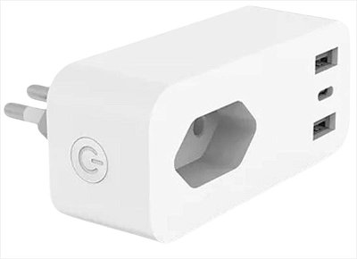 Tomada Inteligente Wifi 2 Usb C Sem Fio Alexa 16A JWCOM Tuya