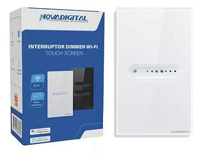 Interruptor Smart Dimmer Touch 1 Canal Wi-Fi NovaDigital Branco