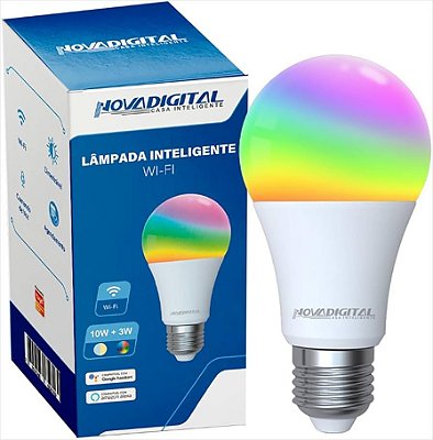 Lâmpada Inteligente RGB Colorida 10W+3W  NovaDigital Alexa