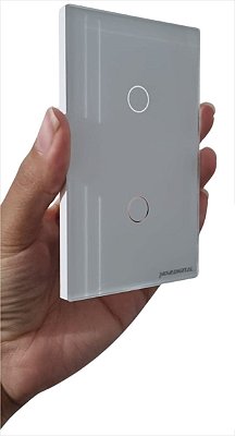 Espelho Interruptor 2 Botões Novadigital 4x2 Branco - O6