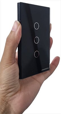 Espelho Interruptor 3 Botões Novadigital 4x2 Preto