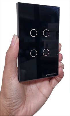 Espelho Interruptor 4 Botões NovaDigital 4x2 Preto