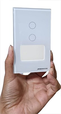 Espelho Interruptor Tomada 2 Botões Novadigital 4x2 Branco