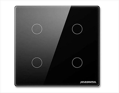 Interruptor Touch WiFi 4 Botões NovaDigital 4x4 Preto - D3