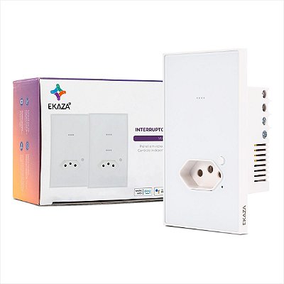 Interruptor 1 Botão Tomada Inteligente Vênus Ekaza Wi-Fi Branco