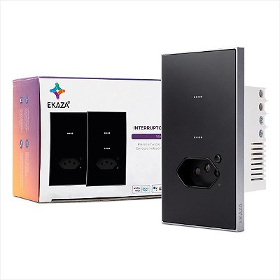Interruptor 2 Botões Tomada Inteligente Vênus Ekaza Wi-Fi Preto
