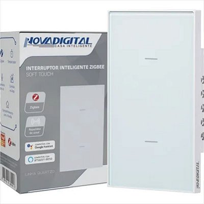 Interruptor Inteligente NovaDigital 2 Botões Zigbee Quartzo