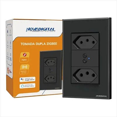 Tomada Dupla  Inteligente 10A e 20A NovaDigital  Preto Zigbee - A22
