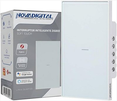 Interruptor Quartzo 1 Botão NovaDigital Zigbee Branco - G10