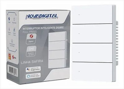 Interruptor Inteligente Zigbee Novadigital 4 Teclas Botões Safira 4x2 Branco