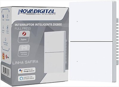 Interruptor Inteligente Zigbee Novadigital 2 Teclas Botões Safira 4x2 Branco
