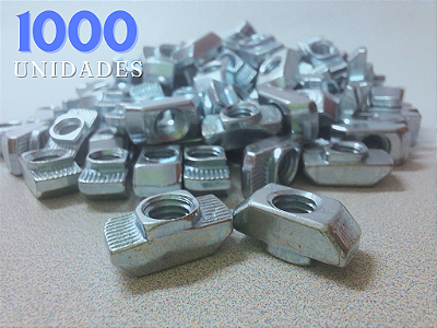 1000x Porca Martelo M6 - Porca T (para perfil canal 8mm)